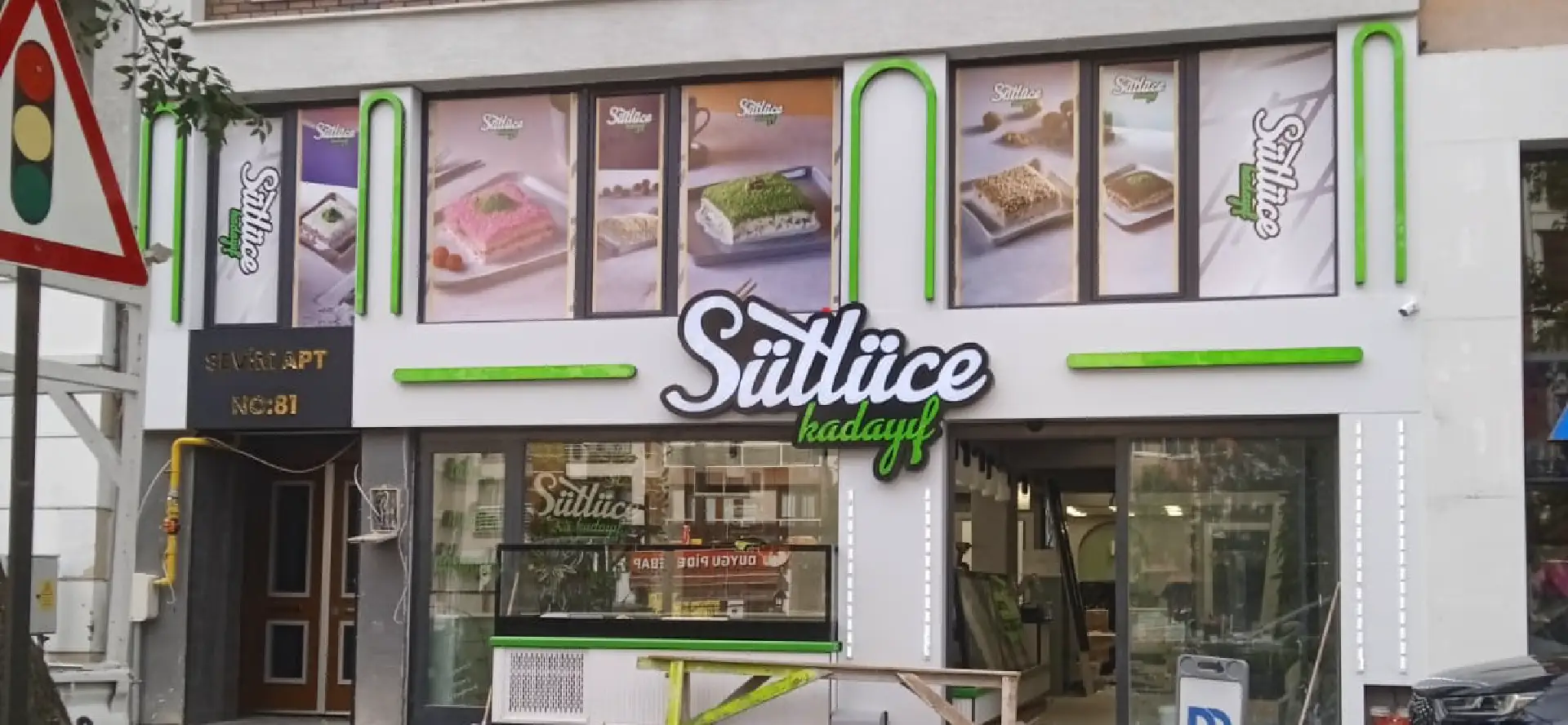 Sütlüce Kadayıf Tabela Uygulaması Cafe ışıklı kutu harf tabela uygulaması
