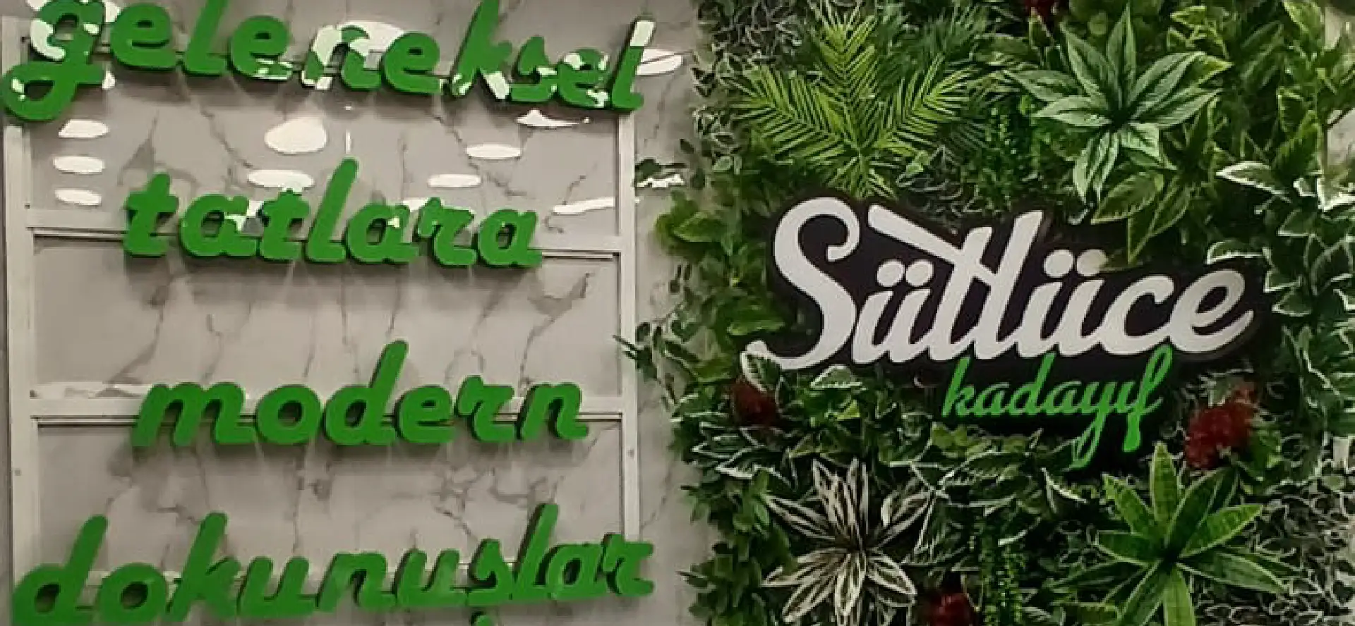 Sütlüce Kadayıf Tabela Uygulaması İç mekân dekoratif reklam uygulaması