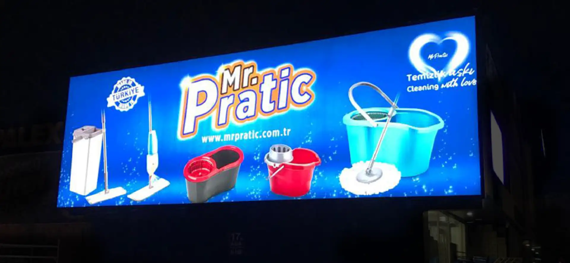 Işıklı Vinil Germe Tabela Büyük ebatlı vinil germe tabela modeli