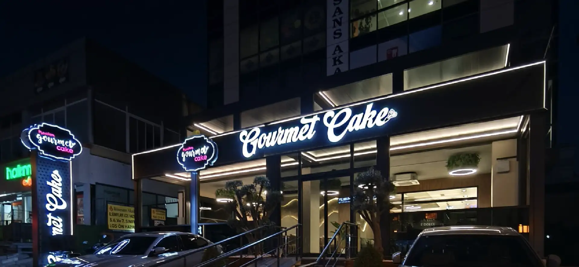 Tabela Projeleri Gourmet Cake ışıklı kutu harf tabela uygulaması