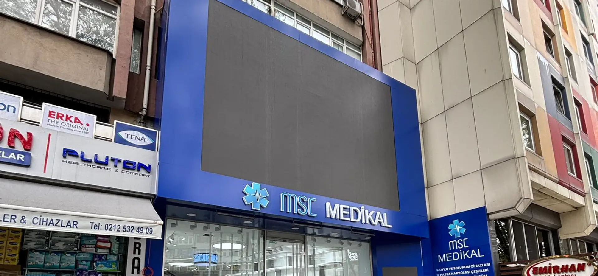 Tabela Çalışmaları MSC Medikal cephe ekran kaplama uygulaması