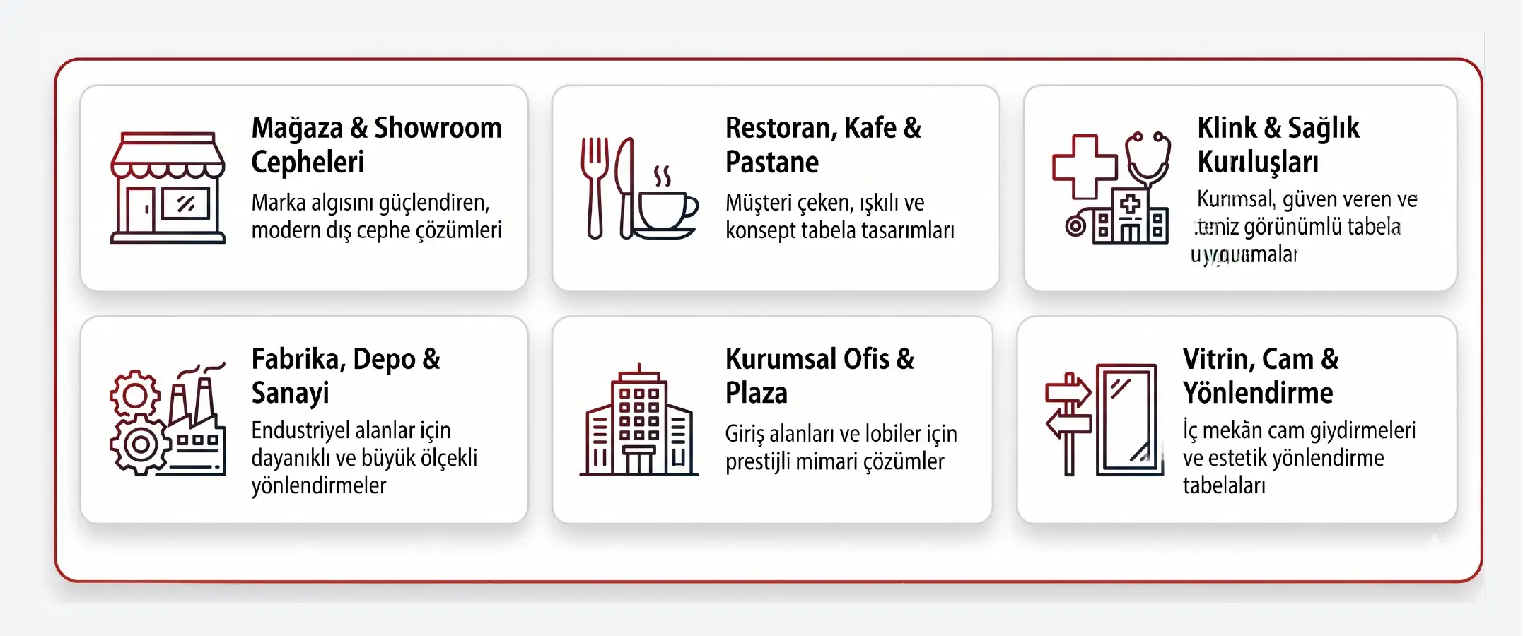 Hakkımızda Redpen Reklam tabela ve cephe uygulama örnekleri